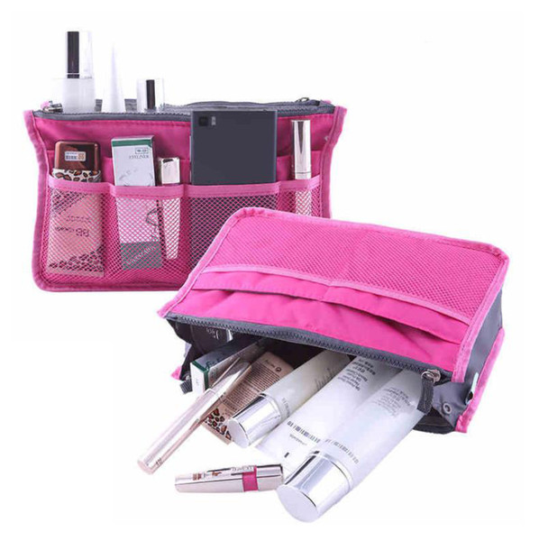 Hot Sale Two Zipper Cosmetics Bag Korea Style Multifunctional Makeup Bags Toiletry Kits Portable and Durable Wholesale and Free Shipping