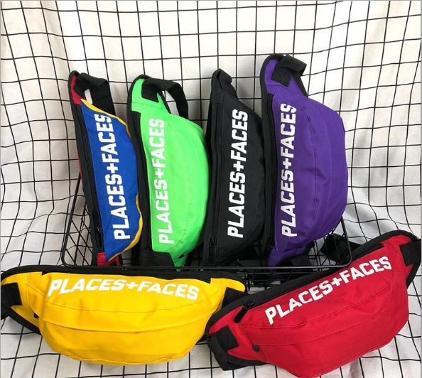 Tide Brand PLACES+FACES Pocket 3M Reflective Chest Package Street Hip-Hop Skateboard Couple Shoulderbag Waistbag P+F Wallet Crossbody Bag