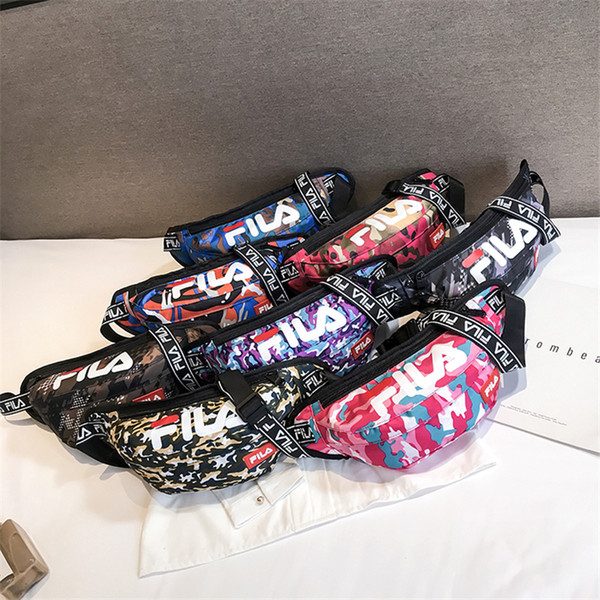 Fashion Brand Waist Bag with Camouflage Print High Street Mens Crossbody Bag with Logo Trend Shoulder Bag