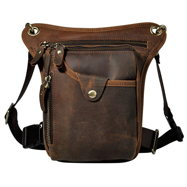 genuine leather waist bag for men outdoor bag biking bag OEM highly welcome wholesale from factory