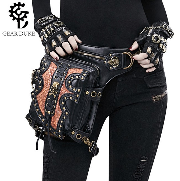 New Steampunk men's and women's Harley locomotive Single Shoulder Messenger Bag women's hot multi-functional waist bag