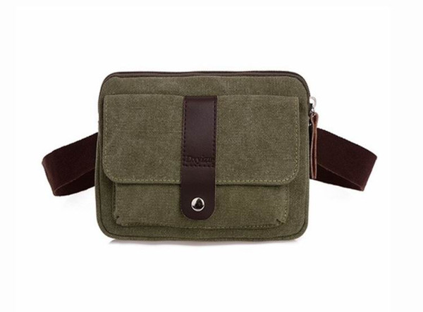 Casual Multi Function Vintage Square Men Canvas Waist Belt Bag Leisure Fanny Pack Male Bum Bags Market Trader Waist Money Bag for Phone