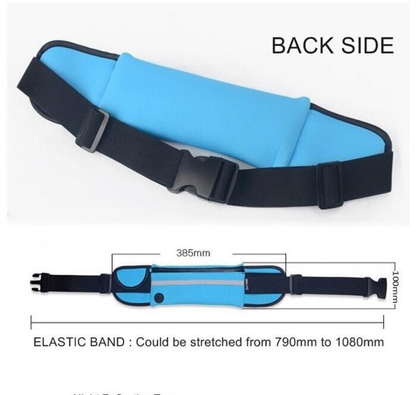 Universal Waterproof Sports Running Waist Pocket Reflective stripe Bag Gym Pouch Belt Case Bag For running cycling phone pouch