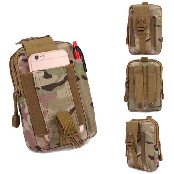 Outdoor Sports Camouflage Tactical Equipment Field Hunting Cycling Waist Sleeve Bag Phone Cover Wallet Hang On Bag DHL