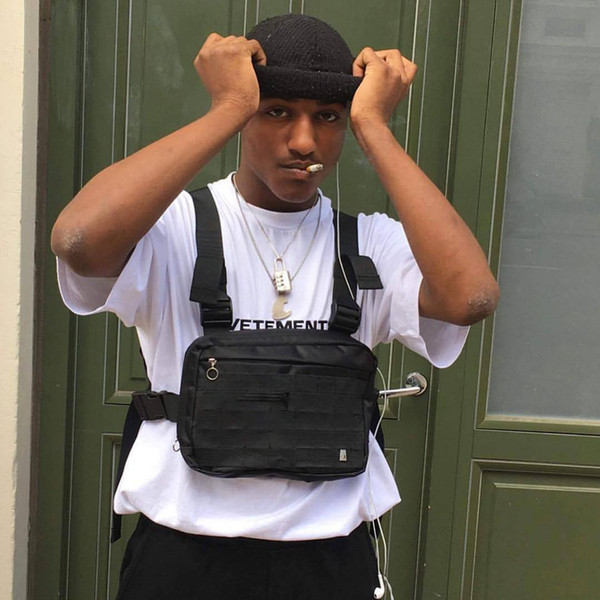 Black Fanny Pack Tactical Vest Military molle Chest Bag Hip Hop hardness Kanye Waist Pack Tactical Alyx Chest Rig Bag Streetwear