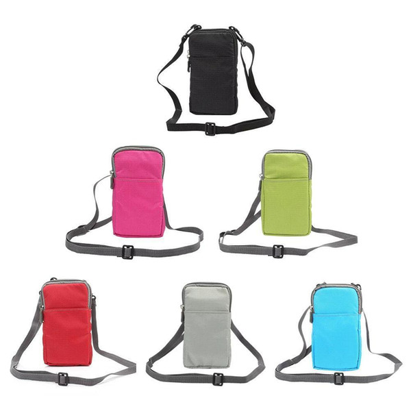 Universal Canvas Sport Waist Packs Pocket Zippered Bag Crossbody Mobile Phone Screen Below 6.0 Inches Waist Pack Belt Bags Pouch