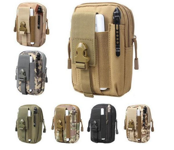 Universal Outdoor Tactical Holster Military Molle Hip Waist Belt Bag Wallet Pouch Purse Phone Case with Zipper for iPhone/Samsung/LG/HT