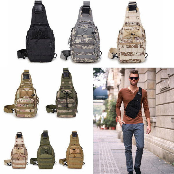 8styles outdoor chest bag cross body waist bag Single Shoulder Sling Climbing Camouflage Messenger Tactical Riding Cycling bag FFA884 60pcs