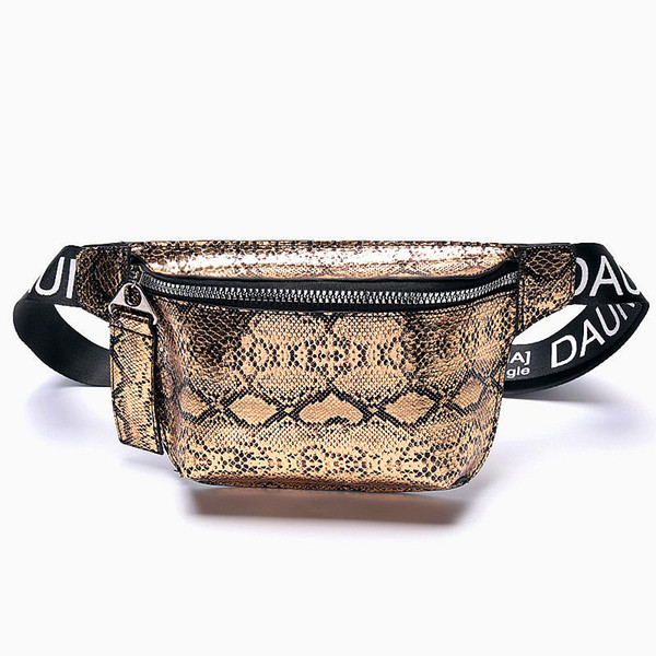 good quality Serpentine Waist Bag Pu Leather Women Designer Pack Fashion Belt Bag Female Mini Messenger Coin Pack Crossbody Handbag