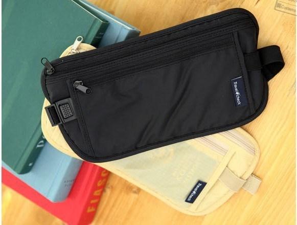 100 pcs Travel Storage Bag Money Security Purse Waist Pack Purse Money Coin Cards Passport Waist Belt Tickets Bag Pouch free