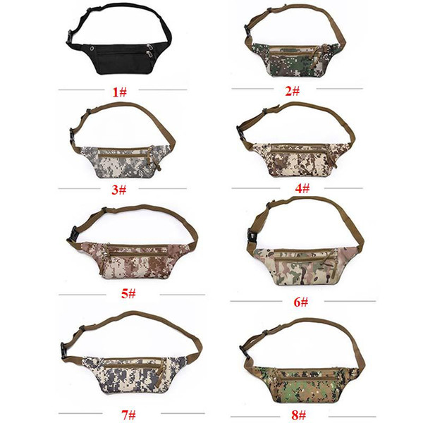 100pcs Men camouflage Sport Waist Bag Waterproof Waist Pouch Man Bag Casual Multifunction Cross Body Women Chest fanny Pack Small Belt Bag