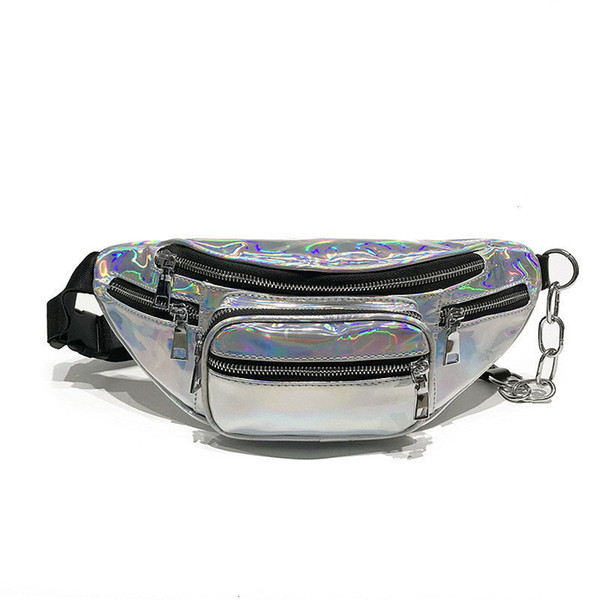 good quality Fashion Laser Design Leather Waist Packs For Teenage Girls Pu Leather Multifunction Waist Bag Women Crossbody Bag