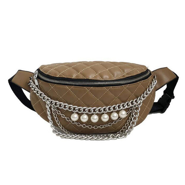 good quality Waist Bag Women Waist Pack Leather Belt Bag Fashion Fanny Pack Chain Shoulder Bags High Quality Women Bag