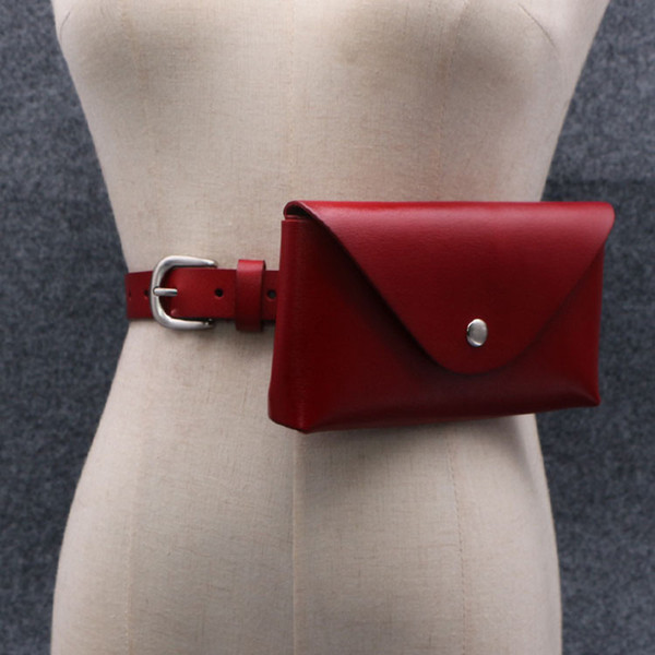 Fashion Fanny Pack For Travel Adjustable Phone Coin Bag Solid Women Waist Bags Genuine Leather Detachable Belt Bags