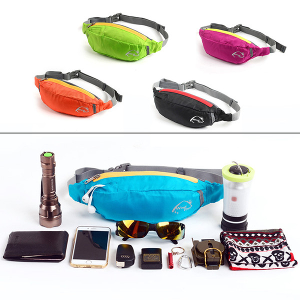 Fashion Portable Unisex Running Bum Bag Travel Handy Hiking Sport Waist Belt Zip Fanny Pack Running Bag 5 Color