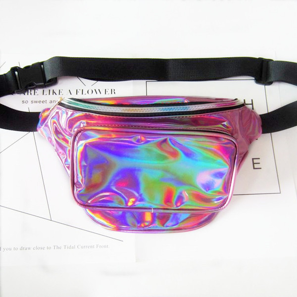 Holographic Fanny Packs Bum Bag Festival Money Wallet Travel Holiday Waist Bag Belt Pouch Shiny Multiple Color