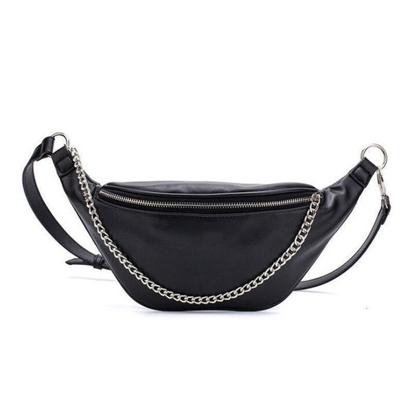 good quality New Fanny Pack Fashion Waist Bag High Quality Pu Leather Belt Chest Bag With Chain Women Shoulder Bags