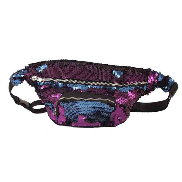 Fashion 2019 Waist Bag Women 2019 Xiniu Casual Double Color Sequins Chest Bags Unisex Waist Pack Bolso Cintura Mujer