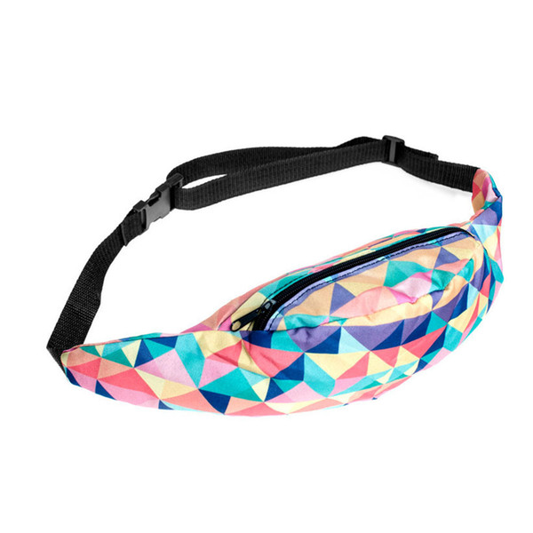 2019 Fashion Cute Printed Women Girl Single Belt Canvas Waist Bag Pouch Zipper Girls Ladies Casual Fanny Pack Waist Bags