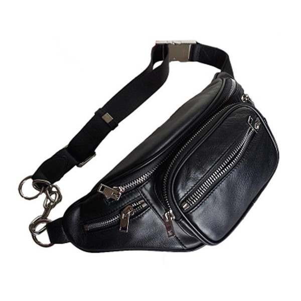 good quality Buckle Black Unisex Waist Packs Women Fashion Pillow Soild Bags Simple Casual Belt Design Waist Bag Women Shoulder Bags