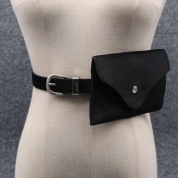 Fashion Velour Small Waist Bags For Women Mini Phone Pocket Detachable Belt Bag Hasp Female Card Coin Purse Quality Fanny Pack