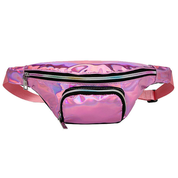 good quality New Pack Laser Waist Packs Heuptas Hip Bag Women Waistband Banana Bags Waist Bag Unisex Bolso Cintura Rainbow Transparent