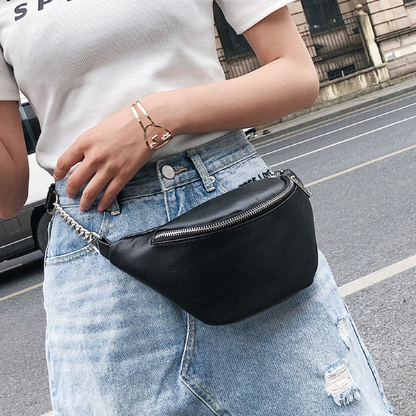 2019 Pu Leather Waist Bags Women Designer Fanny Pack Fashion Belt Bag Female Mini Waist Pack Messenger Bolsa New Coin Bag