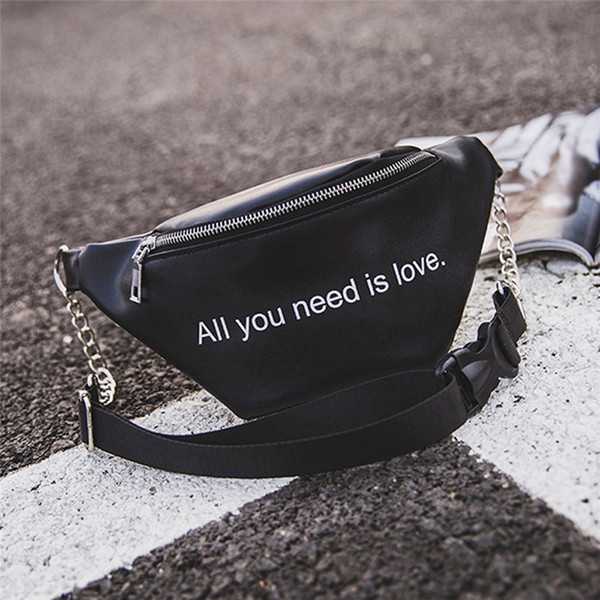 2019 Fashion Women's Bags Chain Leather Women Shoulder Bag Solid Female Chest Bag Waist Pack Womens' Pouch Bolsa Feminina