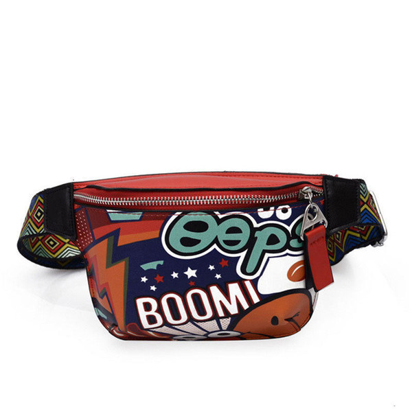 Personality Graffiti Ladies Waist Bag New Fashion High Quality Simple Multi-functional Leisure Wild Large Capacity Chest Bag