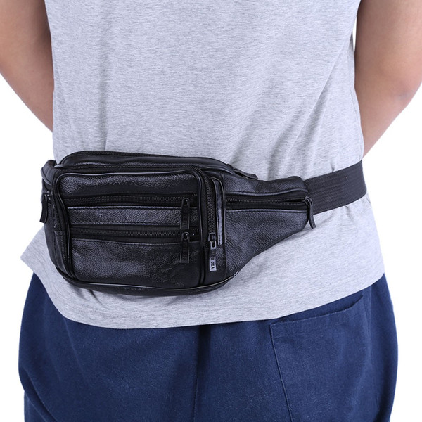 2017 New Multiple Casual PU Waist Organizer Waist Bags Wholesale Men Male Casual Functiona Fanny Bag Waist Bag Money Phone Bag