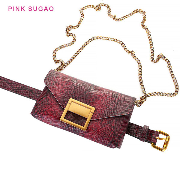 Pink sugao designer waist bag women crossbody bag luxury purse pockets lady chest bags snakeskin new fashion chain bag waist bags BHP