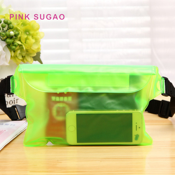 Pink sugao designer PVC waist bags waterproof purse men and women crossbody bag wholesales drifting small bag three-layer sealed waterproof