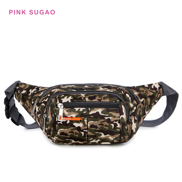 Pink sugao men and women waist bag designer chest bags camouflage pockets outdoor sports running pockets phone bag waterproof crossbody