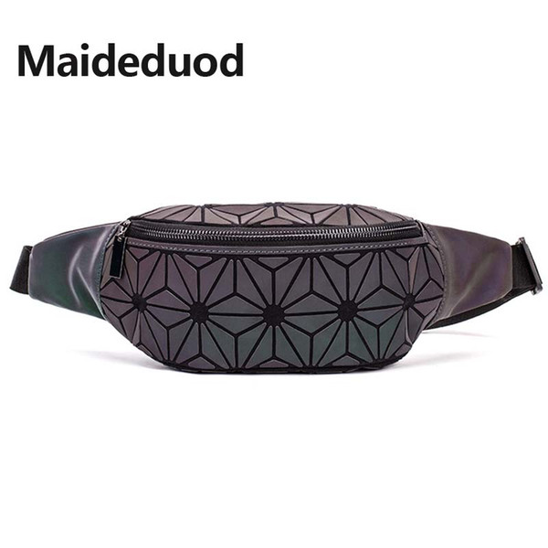 Free shipping Fashion Unisex Geometry Fanny Pack Luminous Waist Bag Women Waist Noctilucent Belt Bag Luxury Brand Travel Chest Shoulder Bags