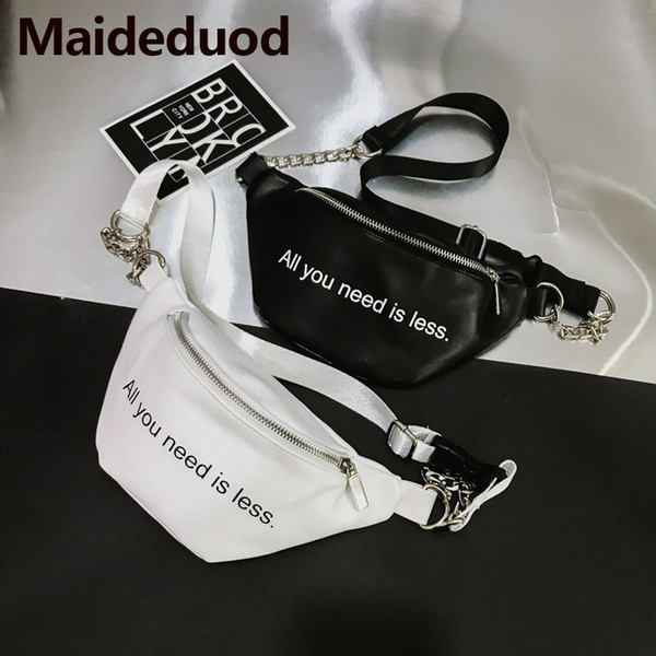 New Arrival Women Waist Bag Fashion Chain Zipper Chest Wait Bags Female Travel Waist Pack Fanny Chest Bag Hip-hop