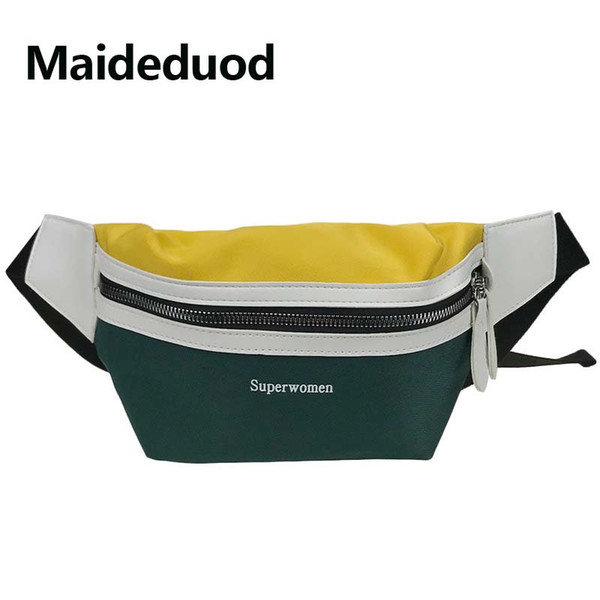 Maideduod Fashion Women waist Pack Irregular Splice Money Phone Belt Bag Quality Leather Bum Hip Bag chest shoulder bag Fanny Pack