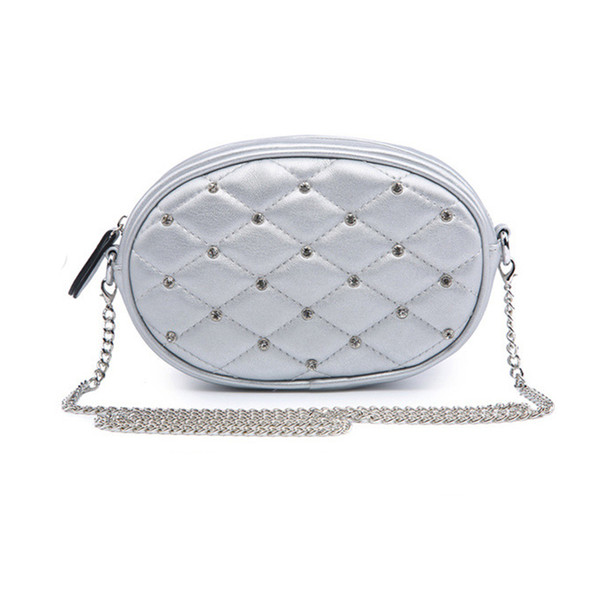 Fashion women waist bag rivet PU or velvet fanny pack bum pack leisure shopping woman chain crossbody bag