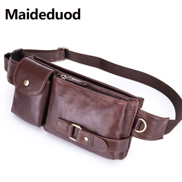 Wholesale Top Quality men Genuine Leather Waist Bag Luxury Brand Designer Belt Bag Men Pack Waist Pack Pouch Bag Black Coffee YB020