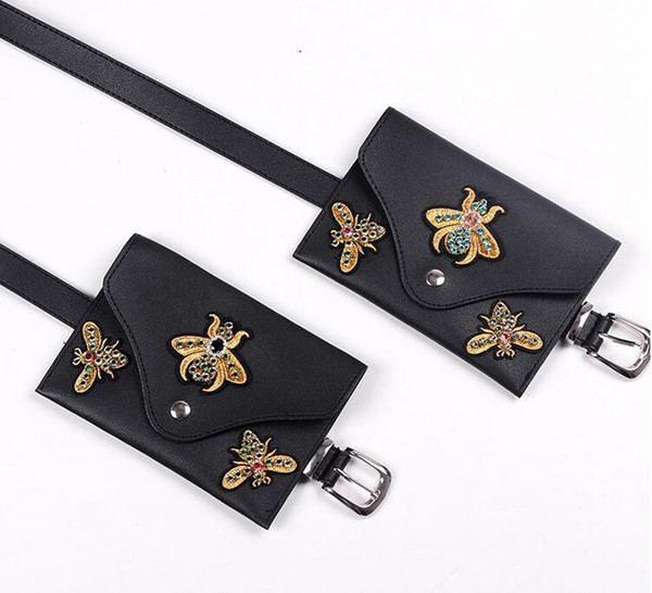 hot sale Factory sale custom leather belt bag women fashion waist bag fanny pack bumbag PU waist bag black Customized Size