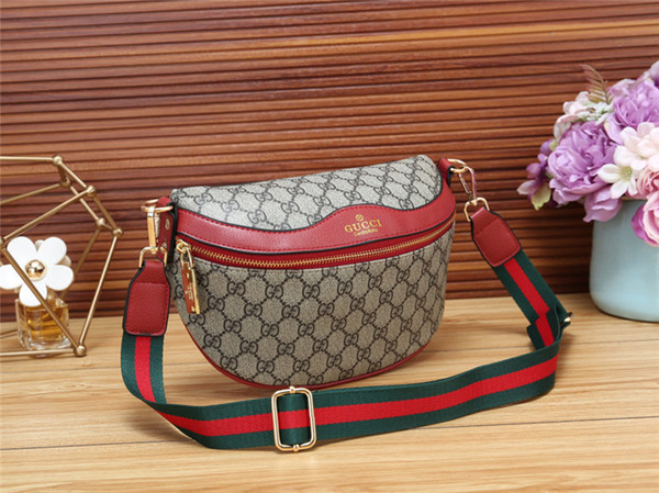 Brand Striped Zipper Waist Bag Ladies Simple Fashion Handbags Cross Pattern G# Bags Women Casual Shoulder Bag Daily Handbag