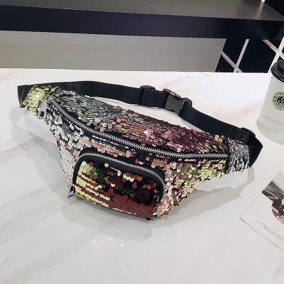 Fannypack for women 2019 new fashion Korean version sac banabe cross waist sequins ladies waist bag