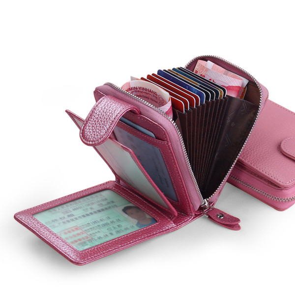 Leather card holder multi card zipper wallet function driver Cards Holders Document package card pack coin pursefashion trend classic luxury