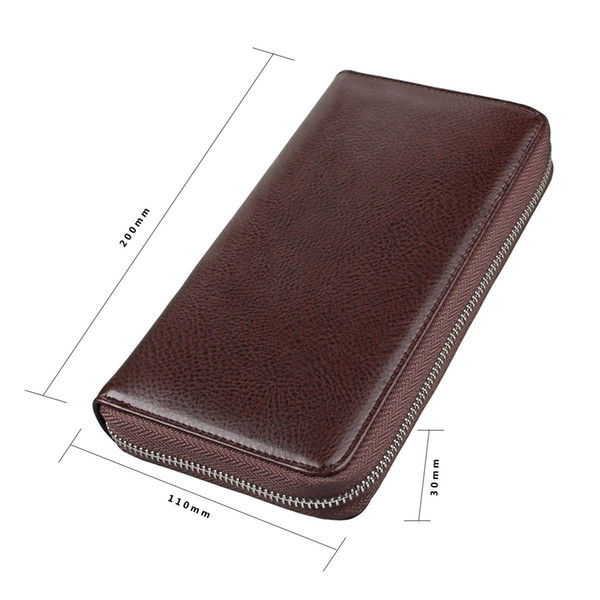 RFID Antimagnetic Genuine Leather 36 Card Slots Card Holder Long Wallet Purse