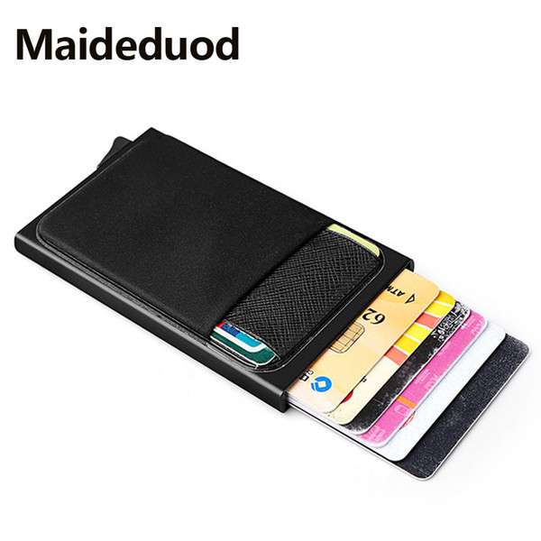 NEW Aluminum Wallet With Back Pocket ID Card Holder RFID Blocking Mini Slim Metal Wallet Automatic Pop up Credit Card Coin Purse