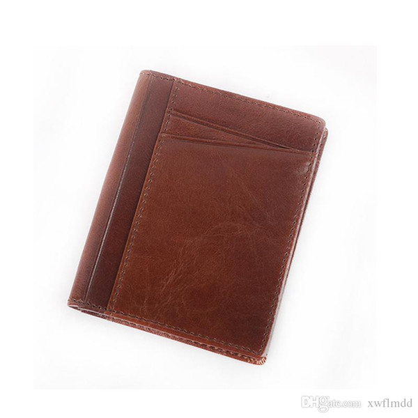 High-quality new men Wallet real pickup Baotou cowhide folding type multi card driving card bag Vintage Leather Credit Card Holder