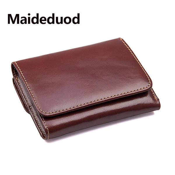 RFID Wallet Antitheft Scanning Leather Wallet Hasp Leisure Men's Slim Leather Mini Wallet Case Credit Card Trifold Purse