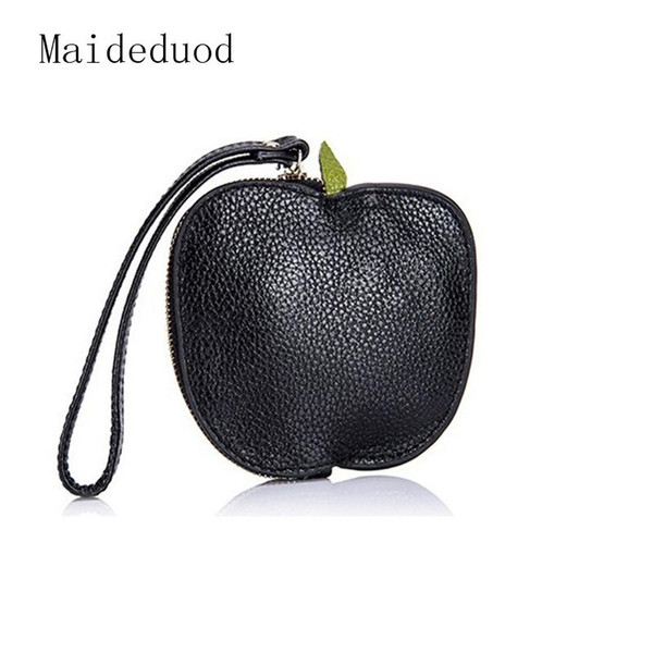 Free shipping Simple ID holder Wallet Card Holder Credit Card Purse Fashion Women Zipper Small Apple shape Purse Card Bag