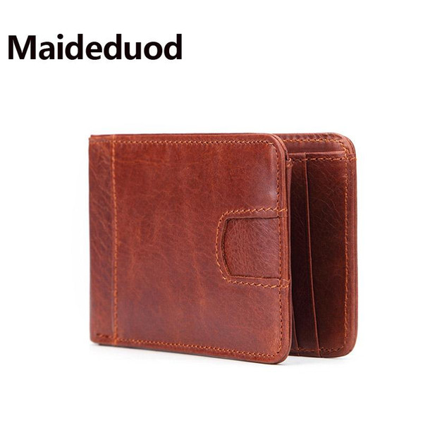 Free shipping 100% Genuine Leather Wallet Men New Brand Purses for men Red Brown Yellow Brown Bifold Wallet RFID Blocking Wallets