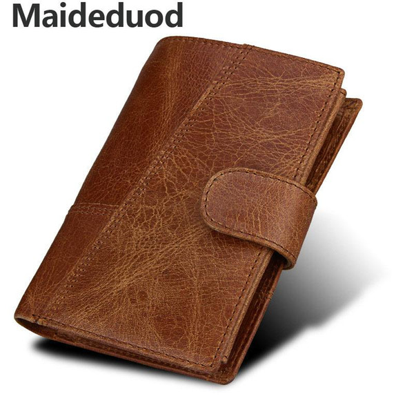 2018 fashion men's cowhide genuine leather cross wallet 3 fold short purse with coin pocket wallets for men free shipping