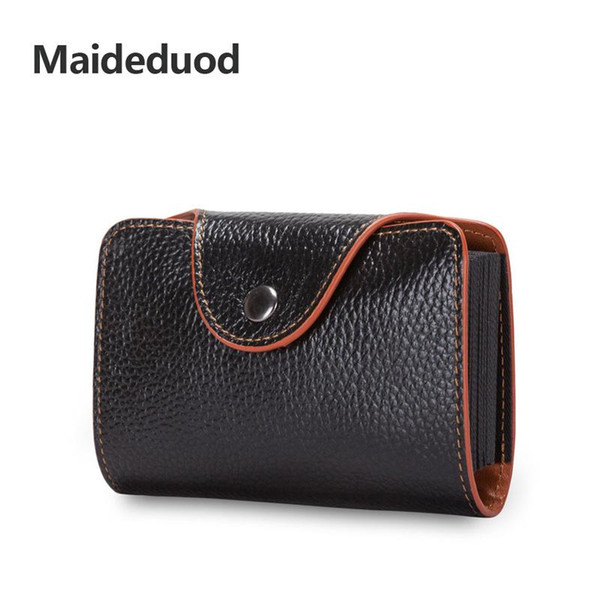 High-quality Men and Women Genuine Leather Card Holder Fashion Hasp Credit Card Holder Bank Card Case Porte Carte